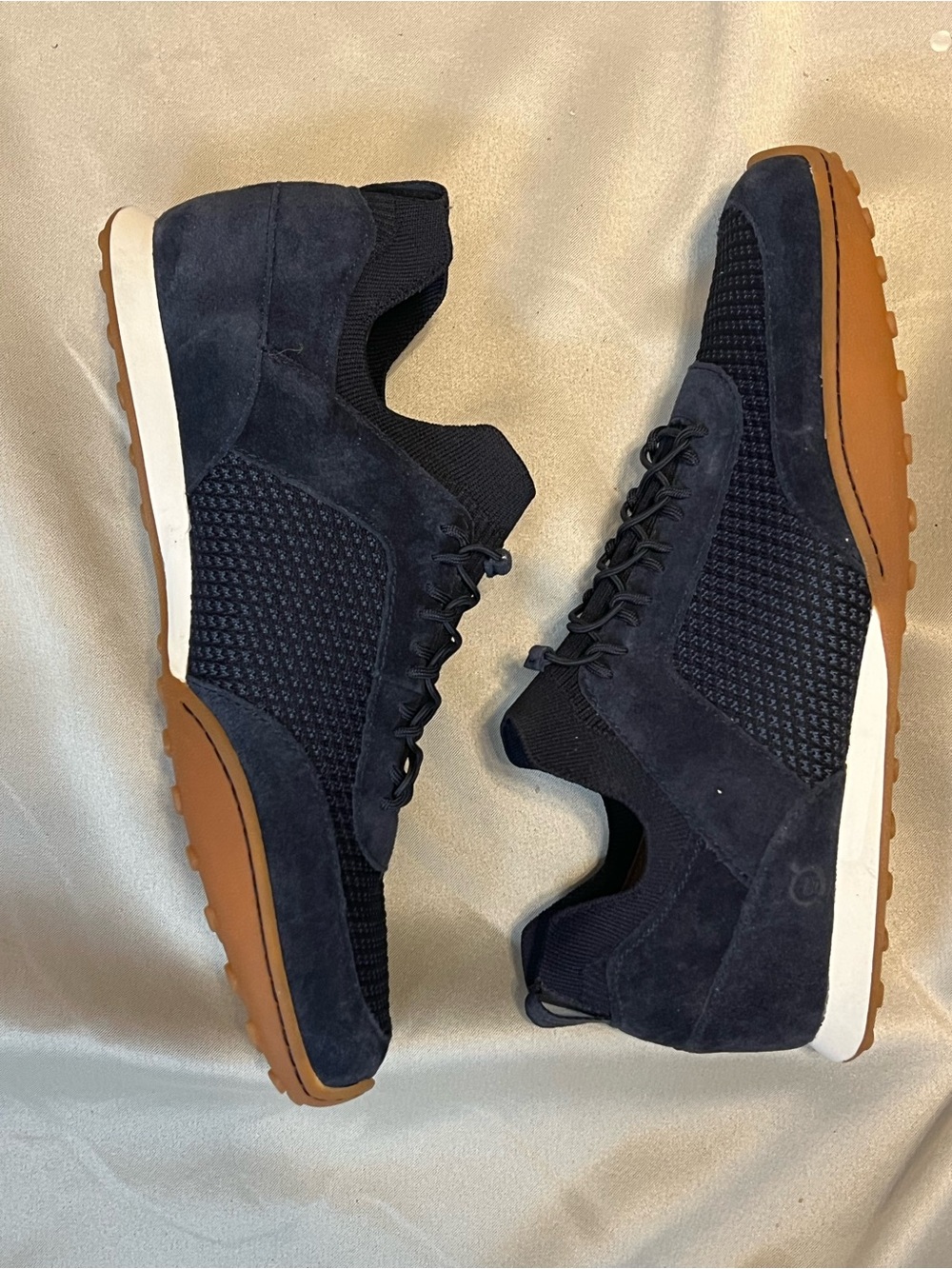 Børn Navy Knit Suede Comfort Sneakers Size 11 NWOB MSRP $140 - Picture 6 of 9
